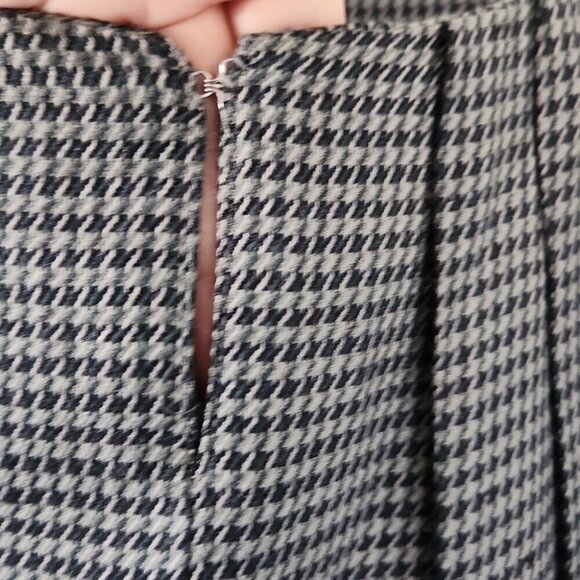 NWOT JOHNNIE-O | silk wool retro plaid dress workwear Green houndstooth Sz SMALL - Picture 6 of 7